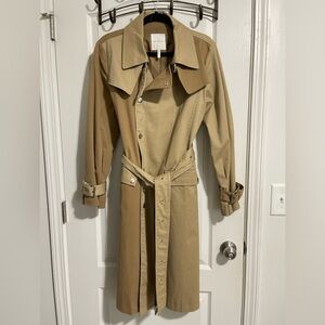 Avec Les Filles Tan Khaki Belted Trench Coat Size M